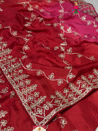 border detail of rani pure upada silk gota patti saree