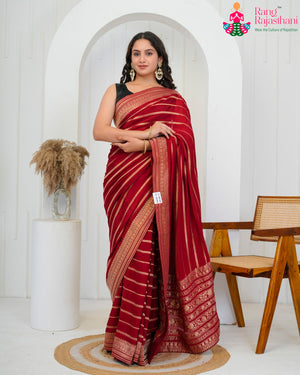 Chinnon Banarasi Zari Weave Leheriya Saree for Wedding Guest | New Arrival