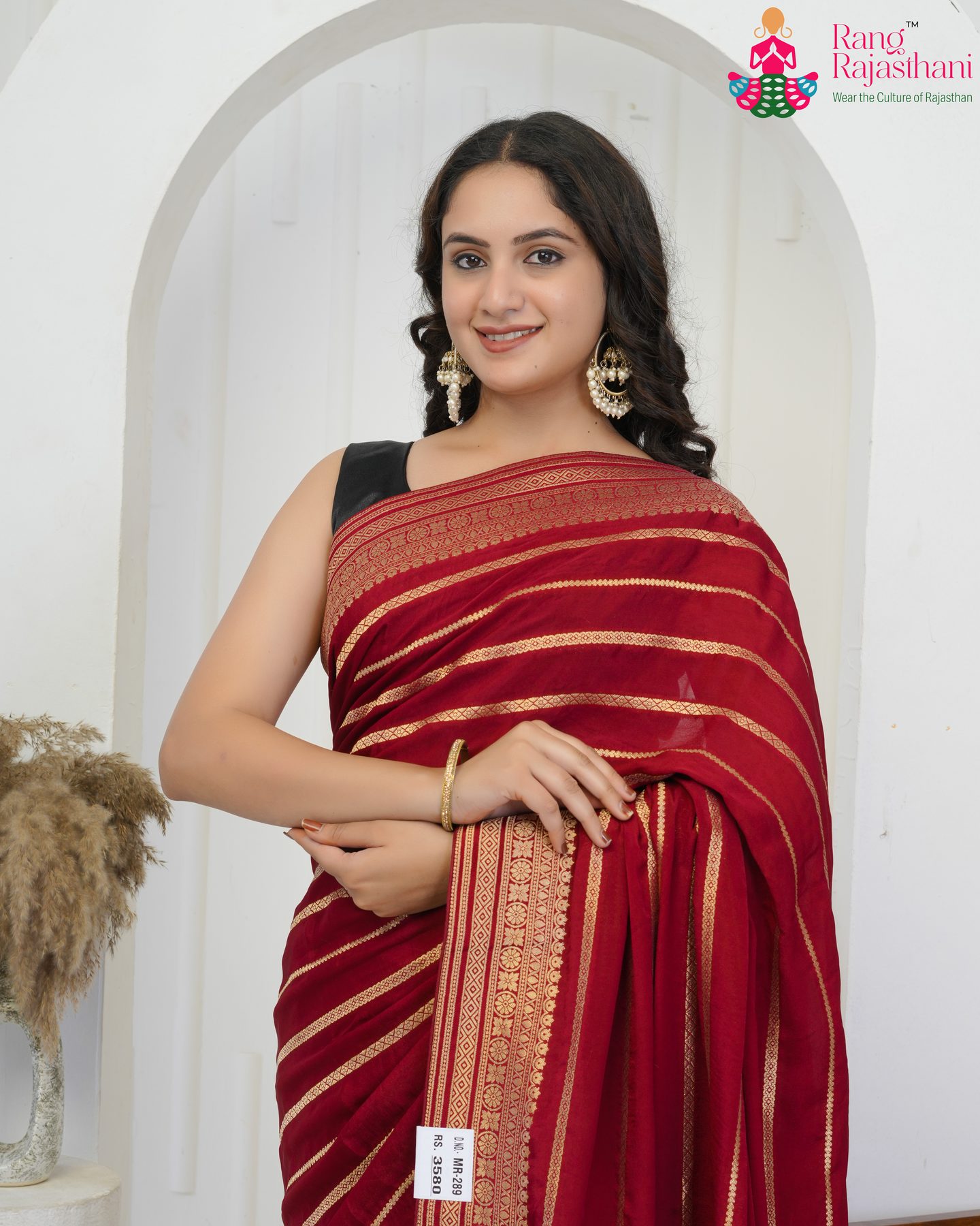 Maroon Pure Chinon Zari Royale Saree : Traditional Glow