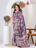 Lavender Imported Party saree with Printed from Rang Rajasthani