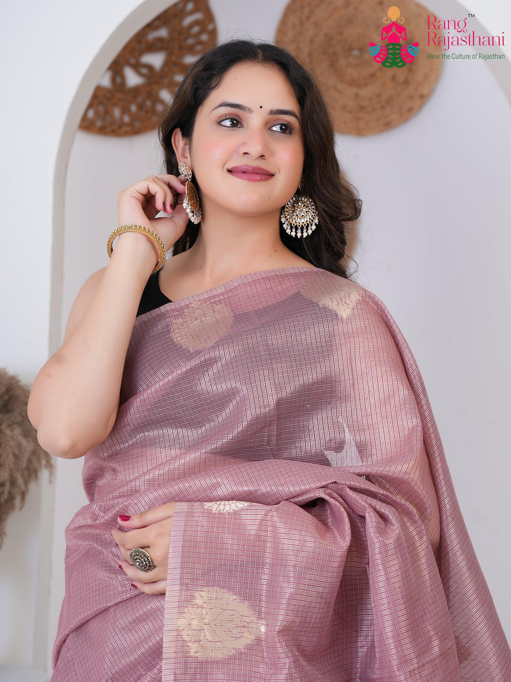Lavender Imported saree with Printed close up detailing
