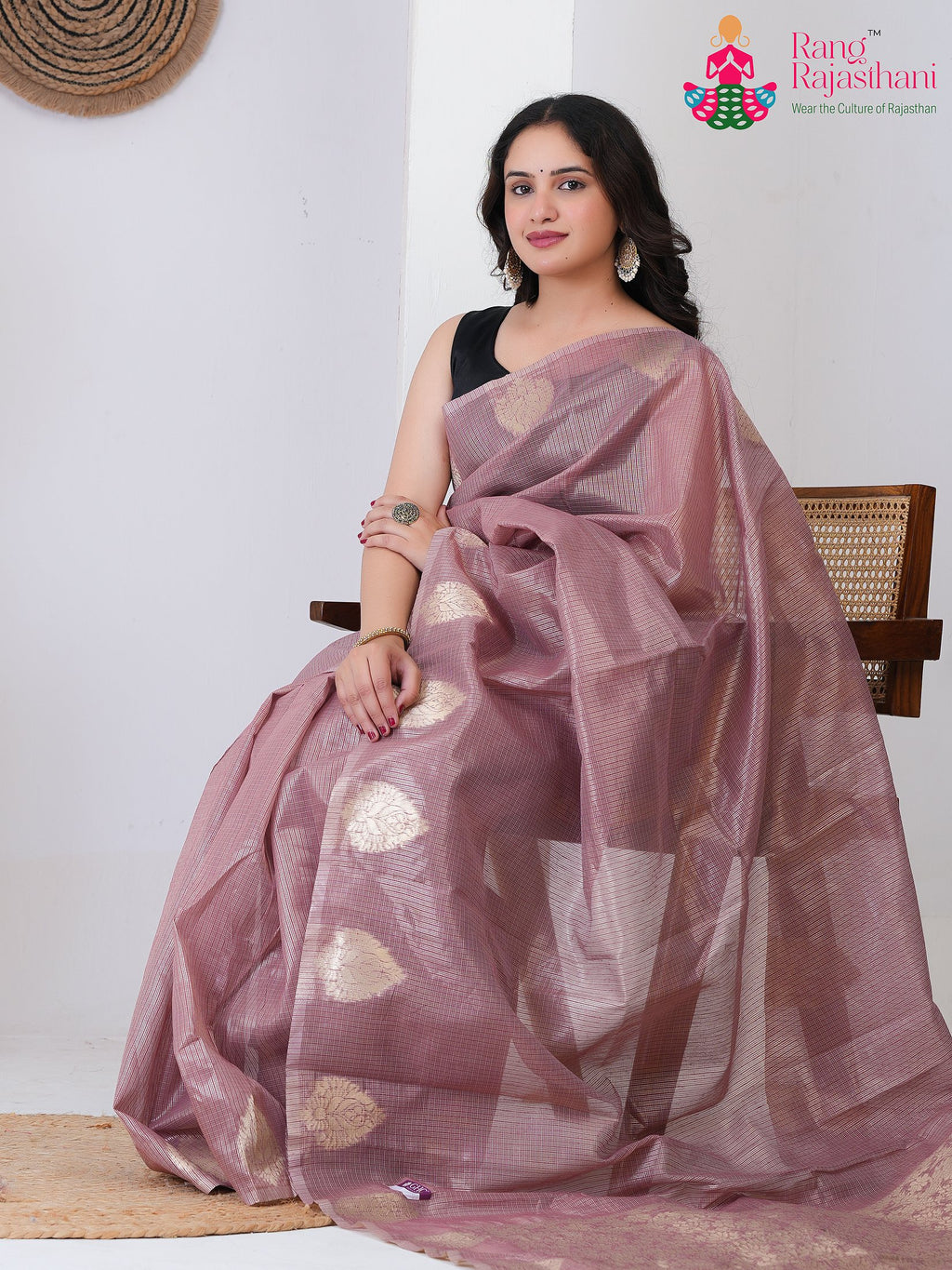 Lavender Imported saree with Printed pallu detailing