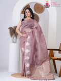 Wine Synthetic Weaving Saree for Casual | Flowy Edit
