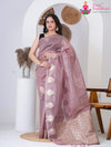 Dusty Mauve Soft Kota Silk Weaving Work Saree : Rich Pallu Grace