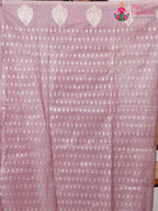 Lavender Imported saree with Printed pleats view