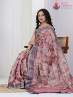 Onion Imported saree with Printed pallu detailing