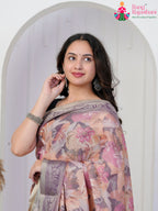 Onion Imported saree with Printed close up detailing
