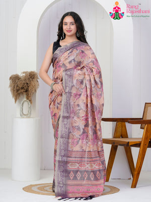 Wine Art Silk Printed Saree for Casual | Bridal Edit