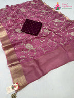 full view of minimal chinnon saree
