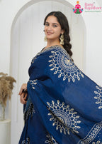 Mor Pich Pure Upada Silk saree with Gotta Kinari Work close up detailing