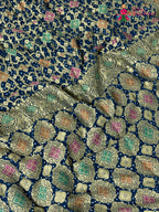 full view of mor pitch pure khadi georgette khaddi saree