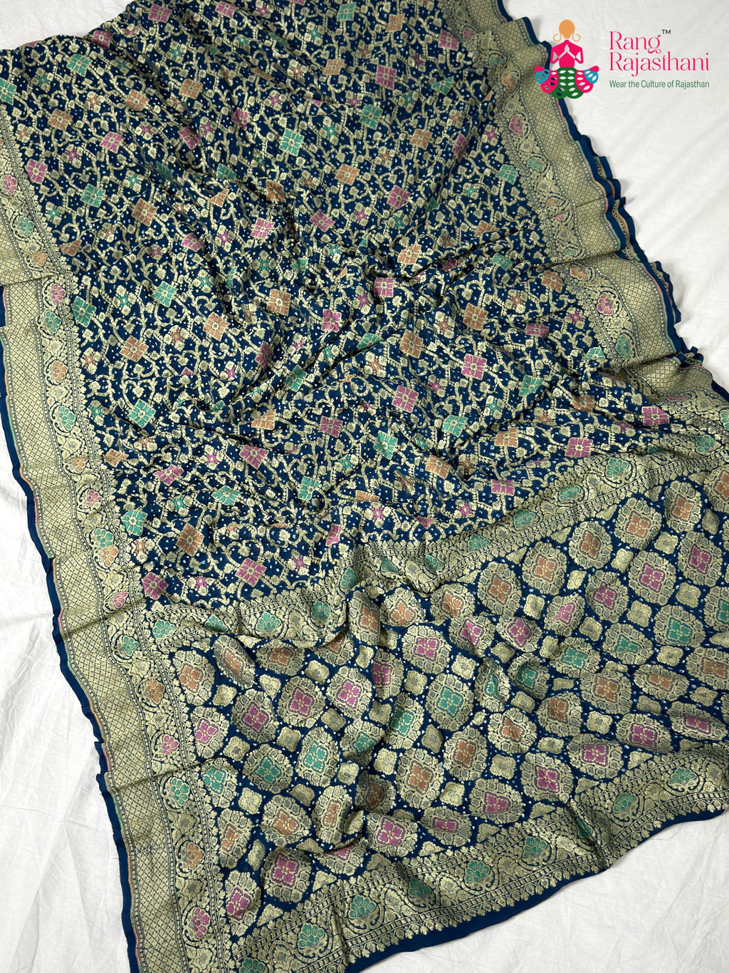fabric texture of mor pitch pure khadi georgette khaddi saree