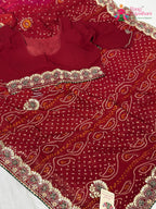 fabric texture of multi georgette saree