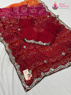 border detailing of multi georgette saree