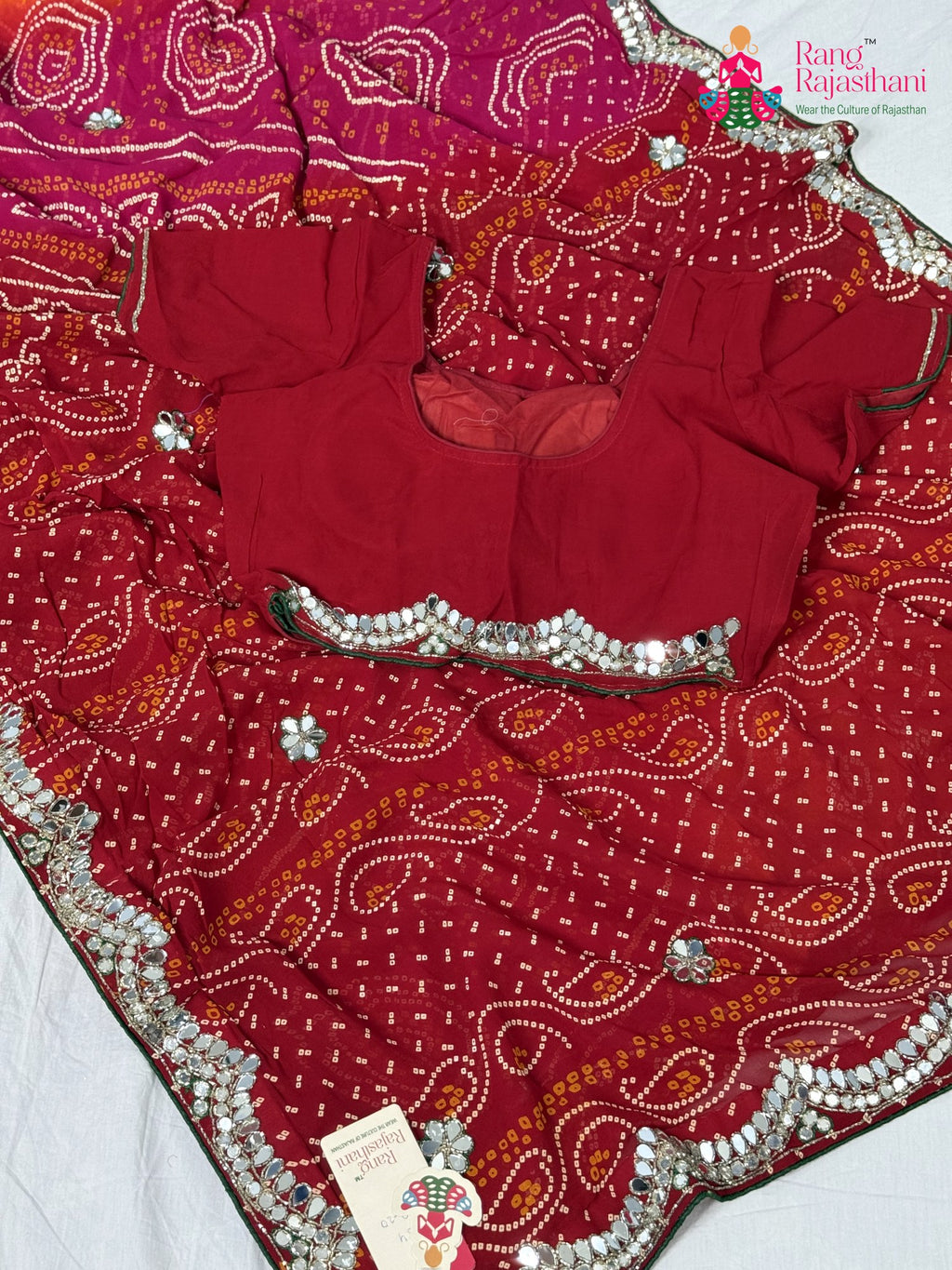 fabric texture of multi georgette saree