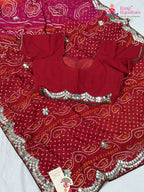 fabric texture of multi georgette saree