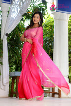 Multi Pure Chiffon Rajputi Aari Tari Saree for Red Puja Sarees | Buy Online