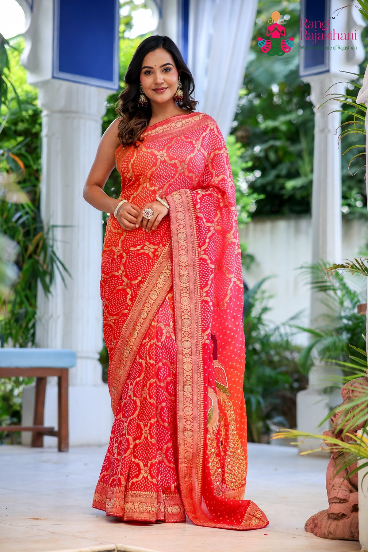 Multi Soft Georgette Hand Work Saree for Bridal | Luxe Collection