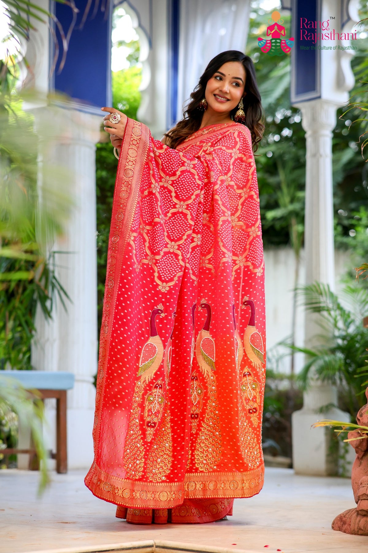 Multi Soft Georgette Hand Work Saree for Bridal | Luxe Collection