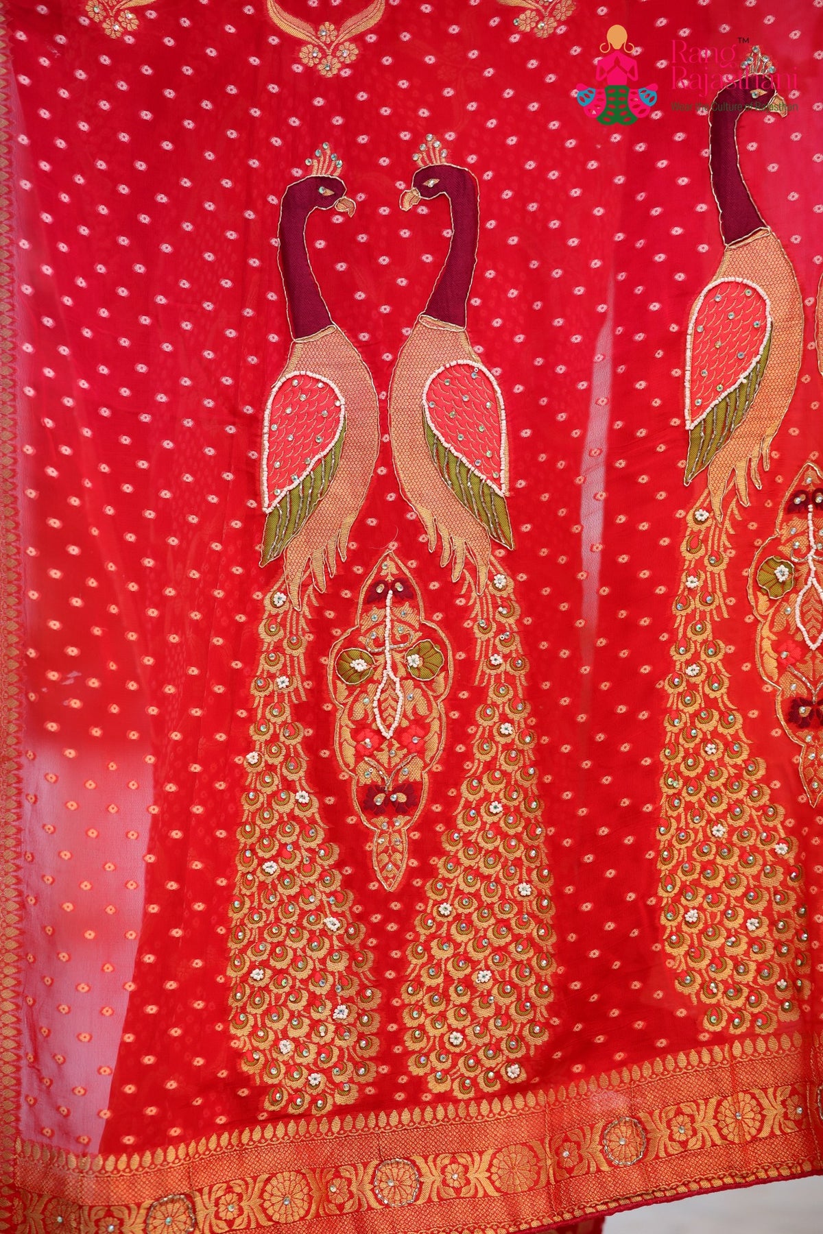 Multi Soft Georgette Hand Work Saree for Bridal | Luxe Collection