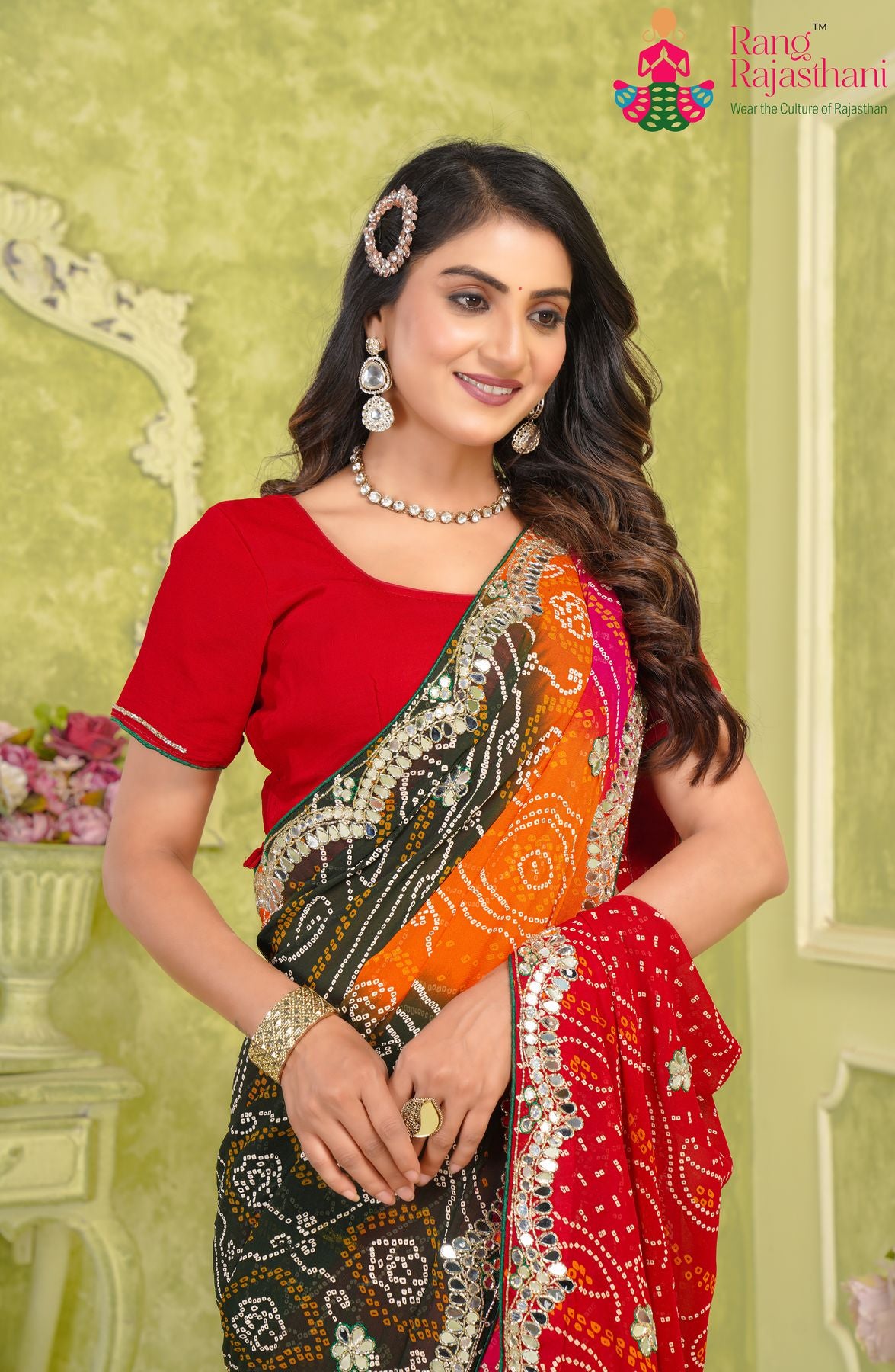 Multi color Bandhani saree | Rang Rajasthani saree