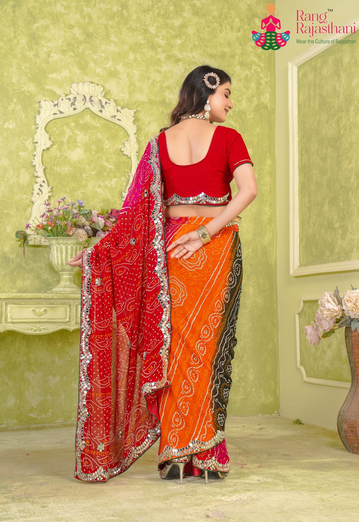 Multi color Bandhani saree | Rang Rajasthani saree