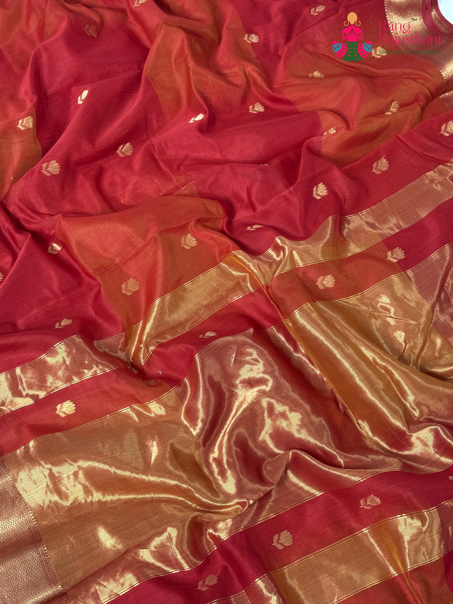 full view of multi pure maheshwari silk khaddi saree