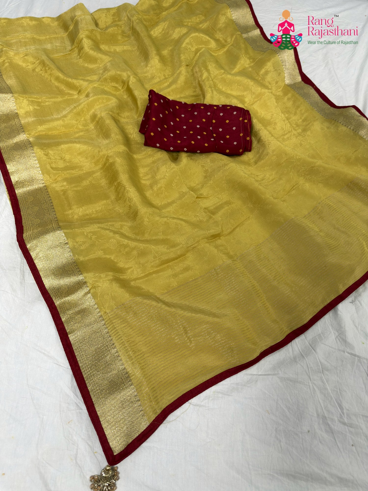 full view of mustard saree