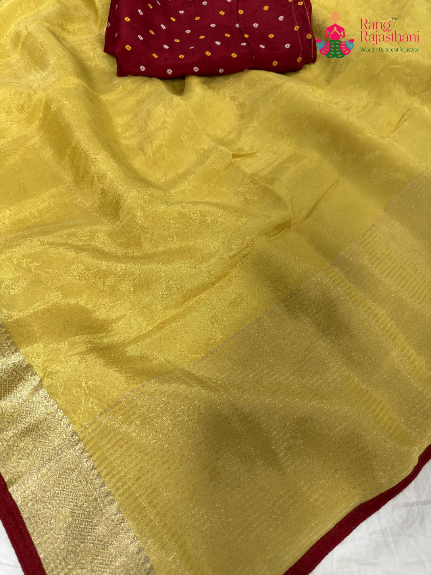 work detailing of mustard saree