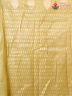Mustard Imported saree with Weaving pleats view