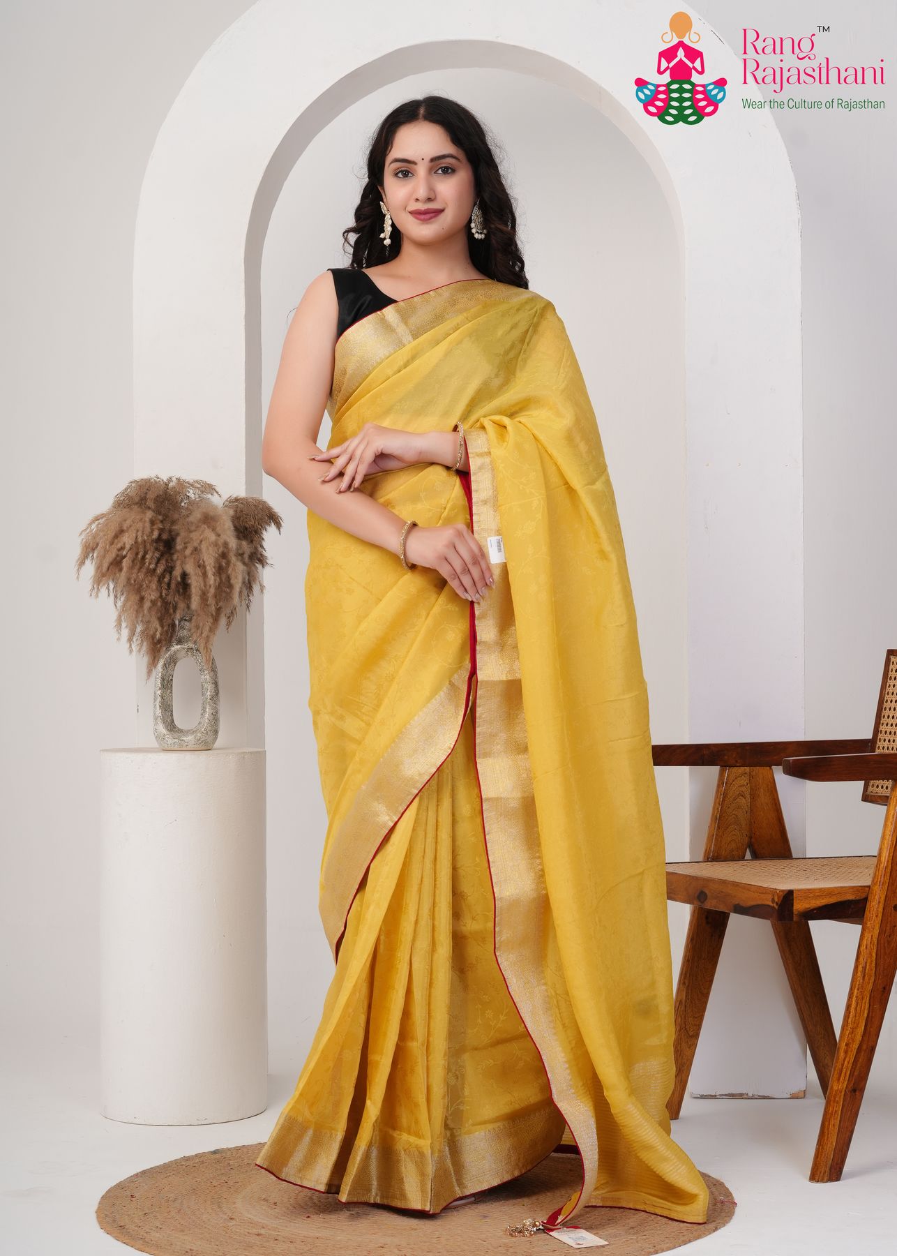 musted pure silk saree with jacquard for brother's wedding