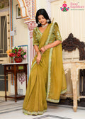 Yellow Art Silk Resham Embroidery Saree for Haldi Ceremony | Handpicked Pick