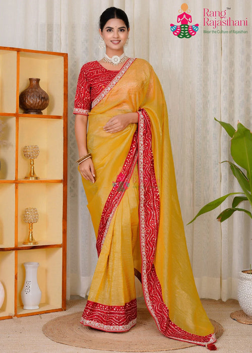 Musted Crush Tissue Gharana Grace Saree : Bagh Royalty main-image