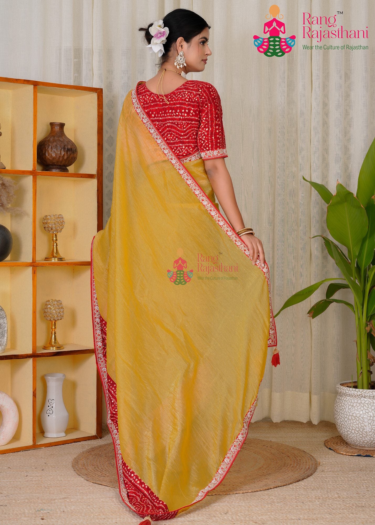 Mustard Pila saree | Rang Rajasthani