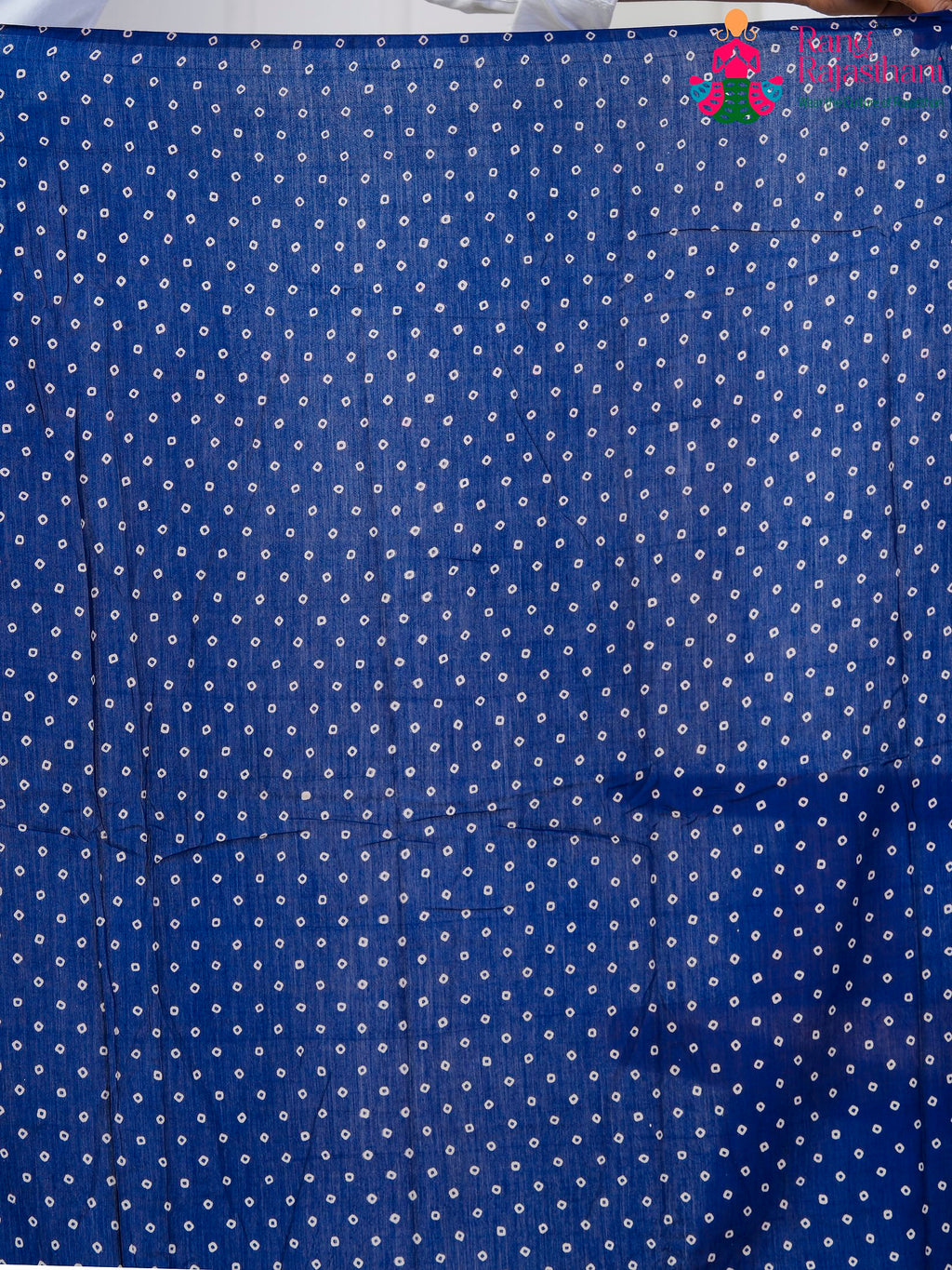 Navy Blue Cotton saree with Printed pallu detailing