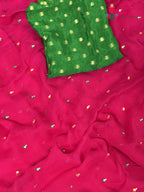 work detailing of new arrival pure pure chiffon handcrafted mirror work drapes in 2551