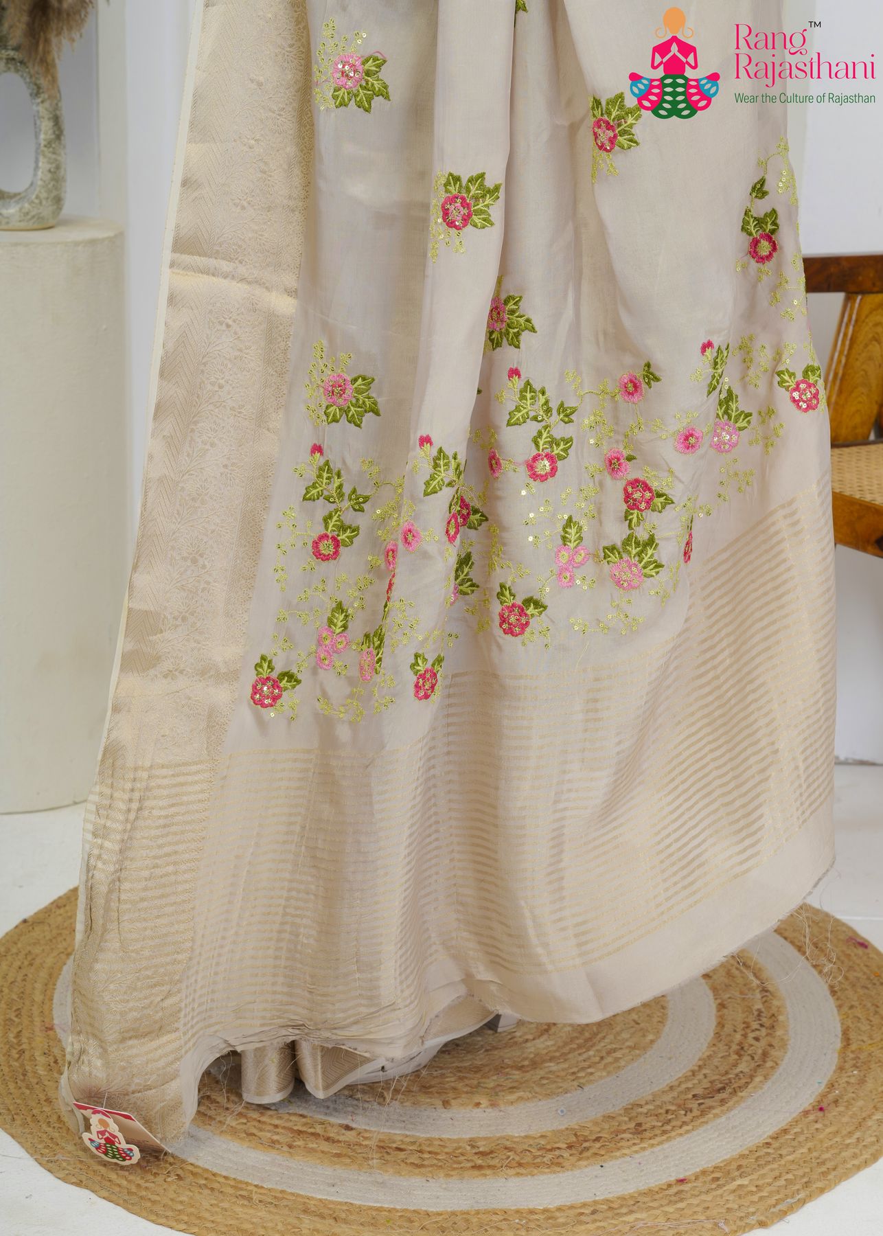 Chiku Fabric Saree - Celebration Wear