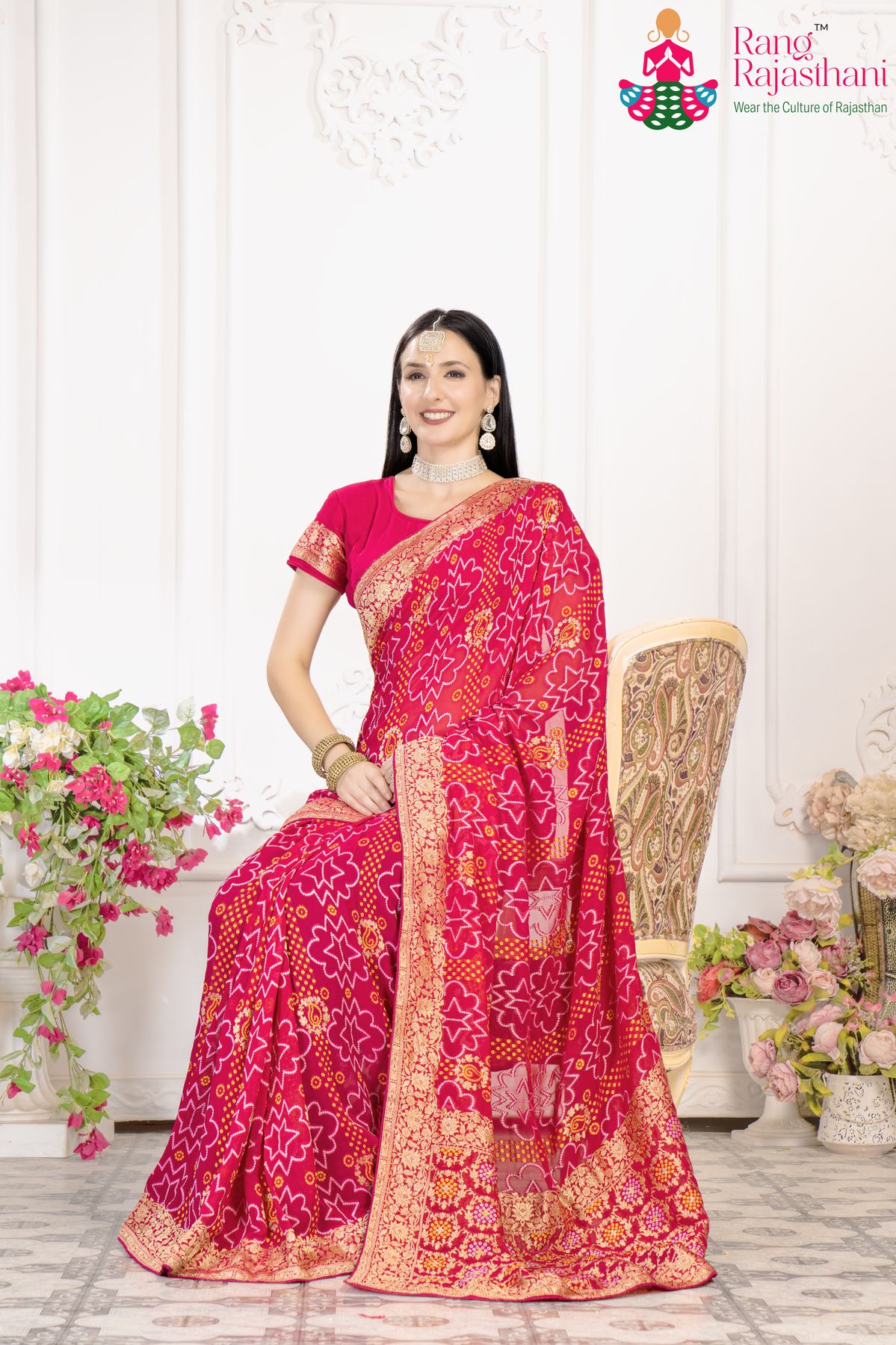 Rani Bandhani saree— Classic saree| Rang Rajasthani saree