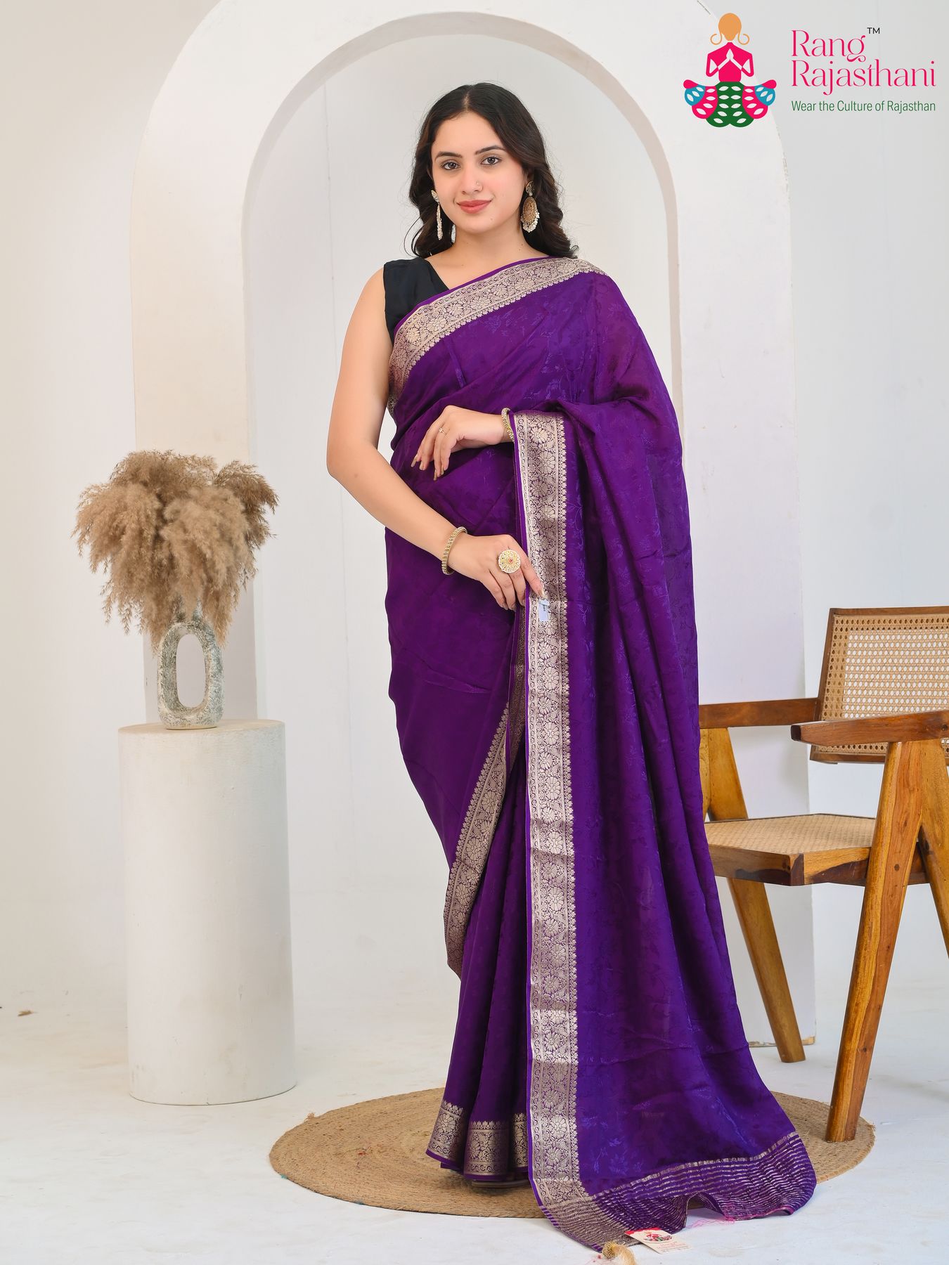 violet pure silk saree with jacquard texture for sister's wedding