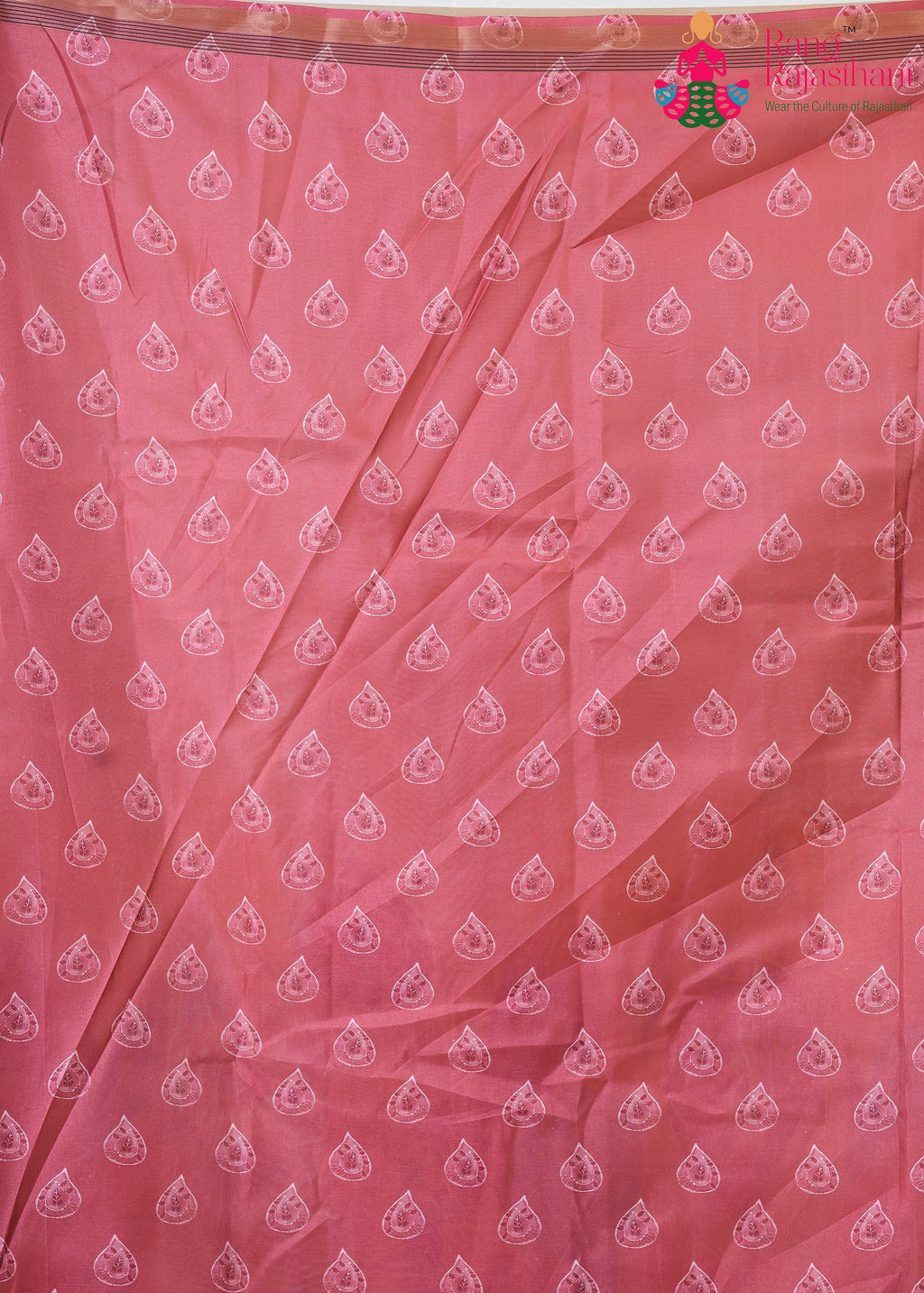 Green Imported saree with Printed pleats view