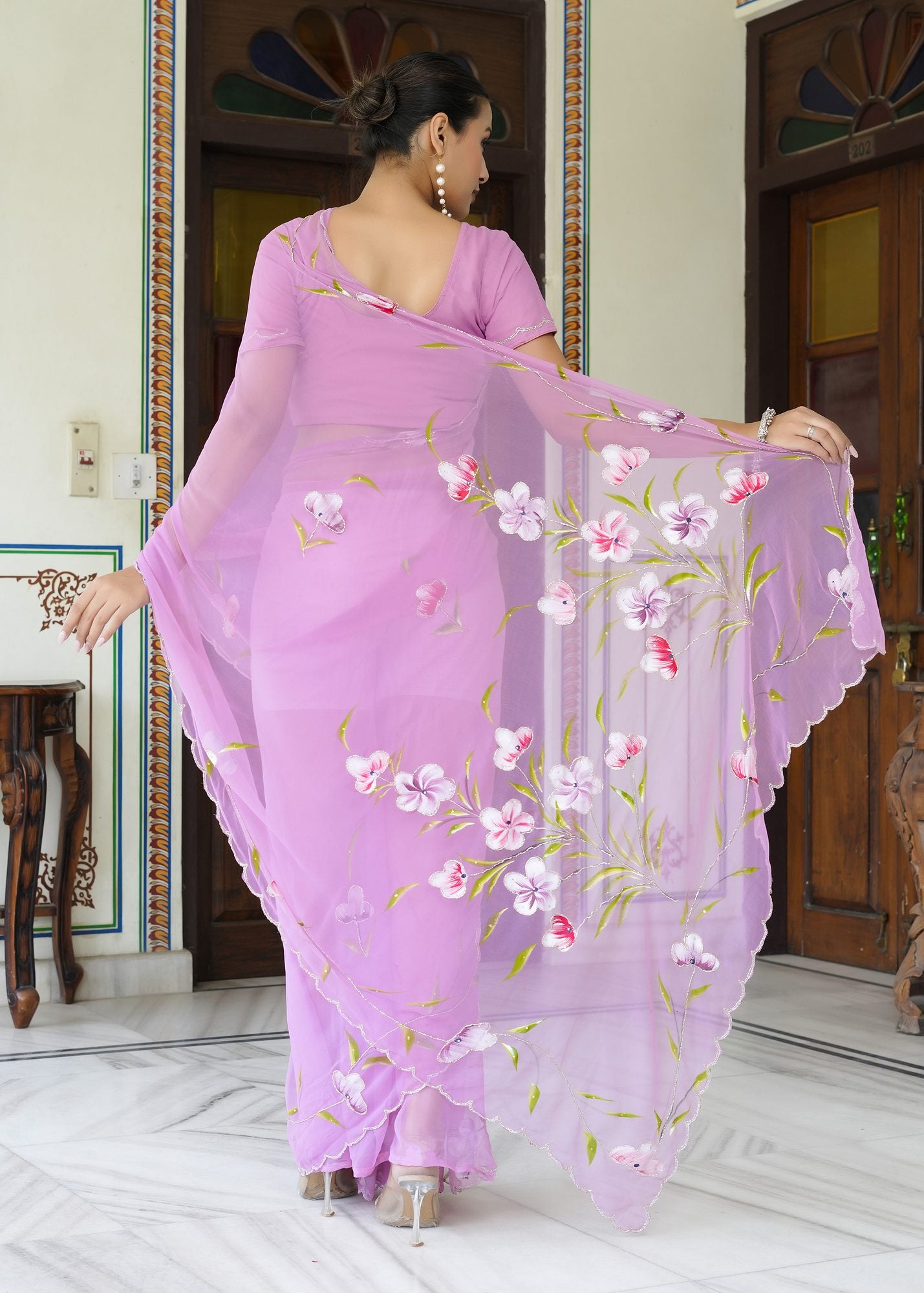 Purple Girlish Saree - Reel-Perfect