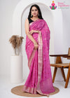 Onion Pink Chinon Lustre Saree : Festive Bloom