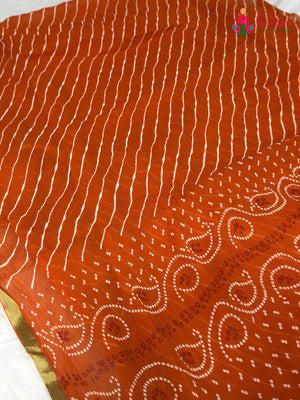 Orange Chiffon Leheriya Saree for Festive Celebration | Buy Online