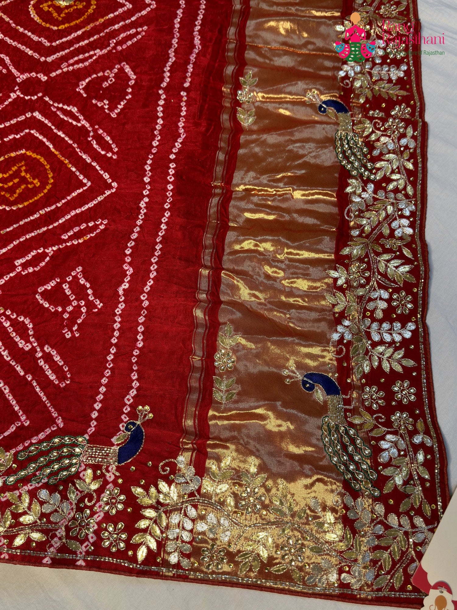 Orange Gajji Silk Hand Embellishment Gharchola Saree for Mayra Ceremony | Ethnic Edit