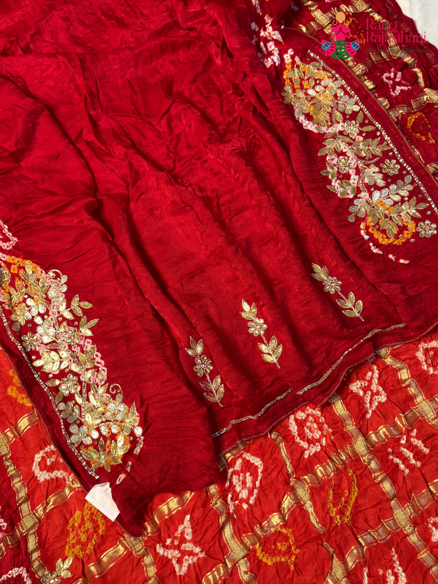 Orange Gajji Silk Hand Embellishment Gharchola Saree for Mayra Ceremony | Ethnic Edit