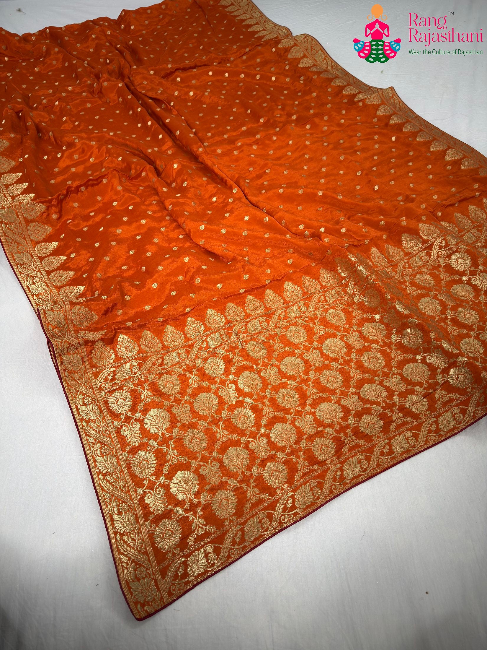 border detailing of designer touch premium pure chinon silk designer banarasi zari 2528