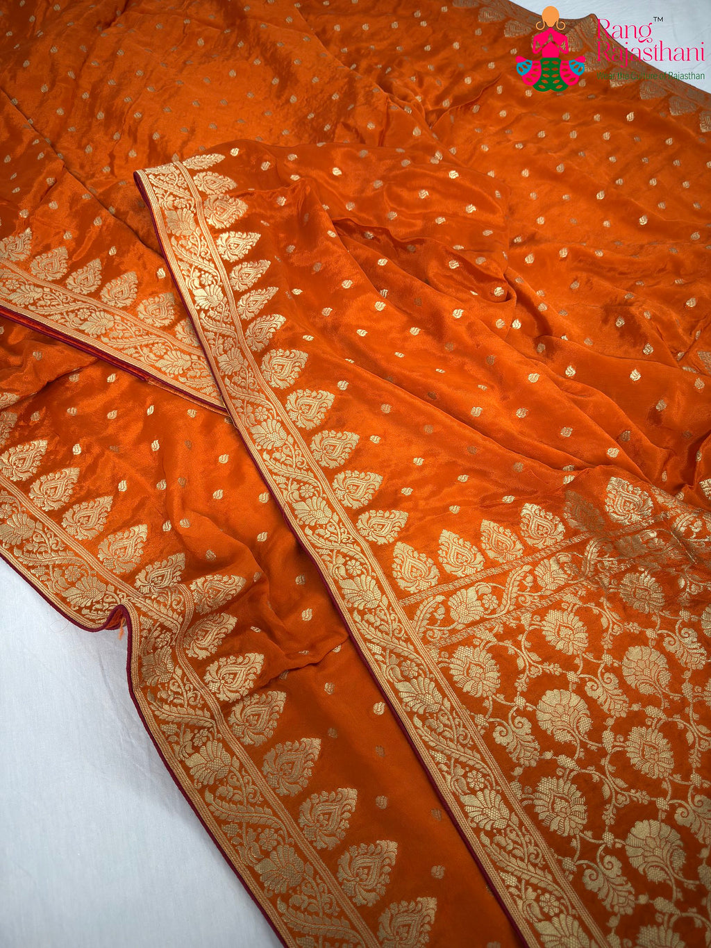 fabric texture of designer touch premium pure chinon silk designer banarasi zari 2528