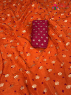 Orange Pure Dola Silk Bandhani Chunri Saree for Haldi Ceremony | Latest Edit