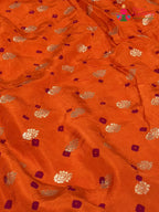Orange Pure Dola Silk Bandhani Chunri Saree for Haldi Ceremony | Latest Edit
