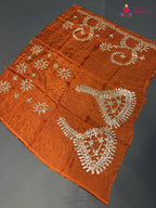 orange pure upada silk gota patti blouse 3807 by Rang Rajasthani